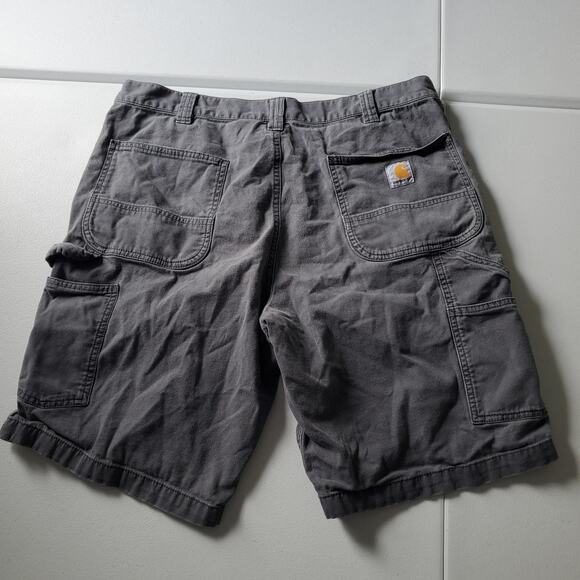 Carhartt Shorts Mens 36 Gray Rugged Flex Relaxed Fit Canvas Utility Work BS3652 - Picture 2 of 9